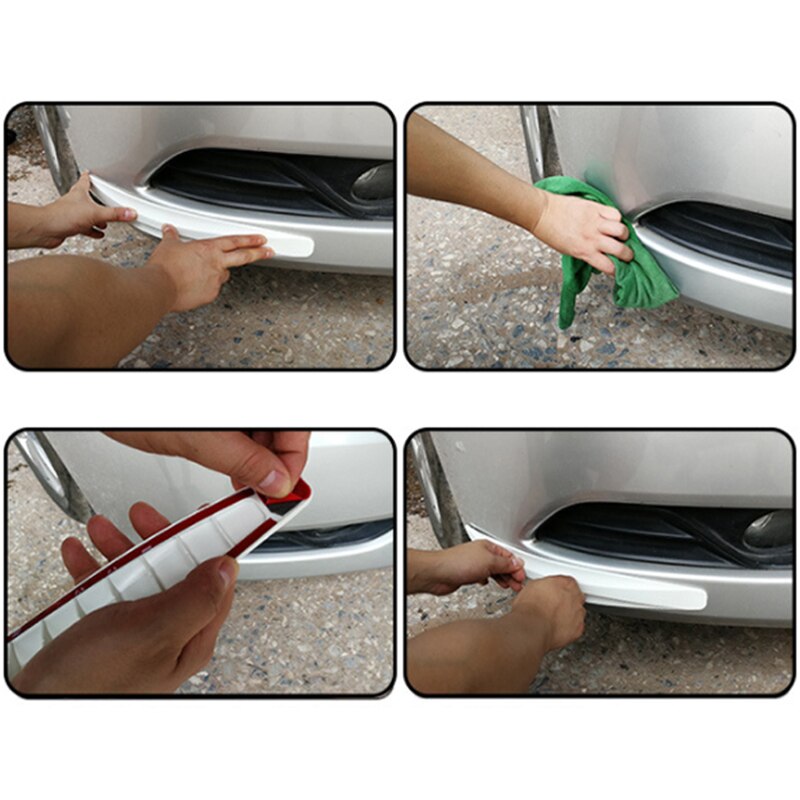 Yccpauto bilstyling 4 stk. bageste kofangerbeskytter beskytter vinkel hjørne anti-kollision trim bar auto beskyttelse strips sort grå