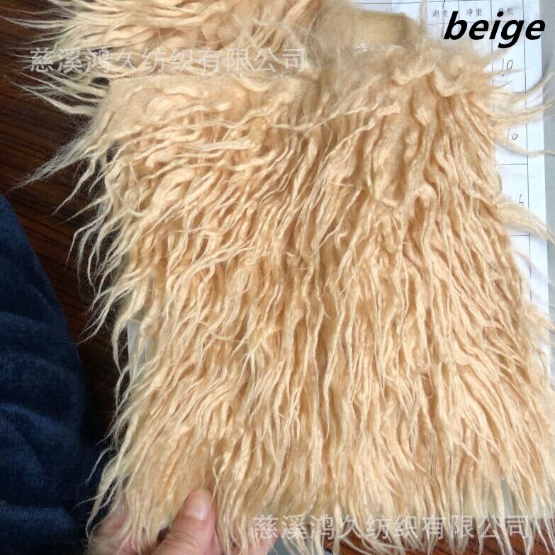 (100*70 Cm) Faux Fur Deken Mand Stuffer Mongolië Bont Fotografie Props Pasgeboren Fotografie Rekwisieten: beige