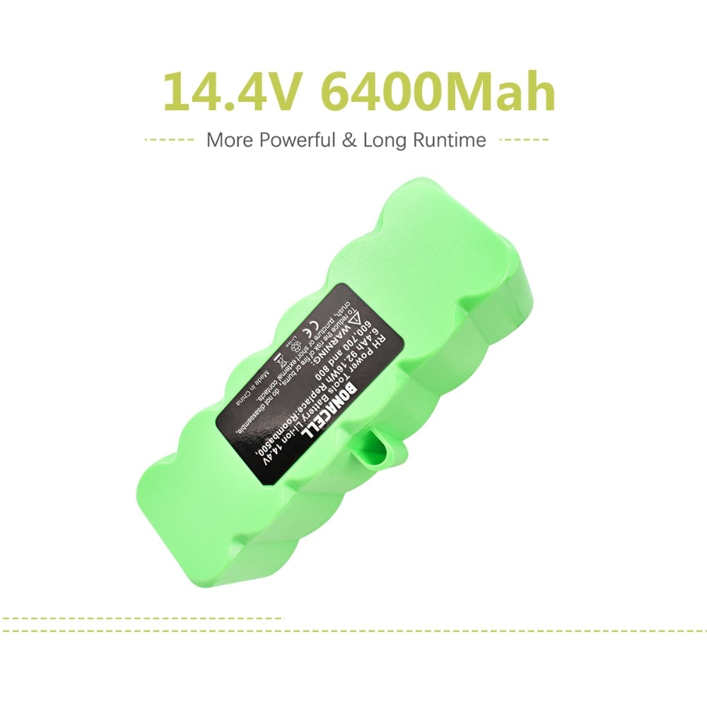 Powtree Vacuum Cleaner Battery - 6400mAh - for iRobot Roomba 500-900 Series - Replacement Battery