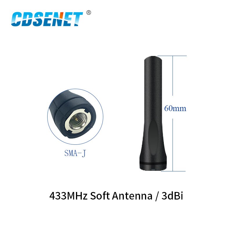 433MHz Wifi Antenne 3.0dBi High Gain Omnidirectionele SMA-J 60mm Lengte TX433-JZR-6 Antenne Antena