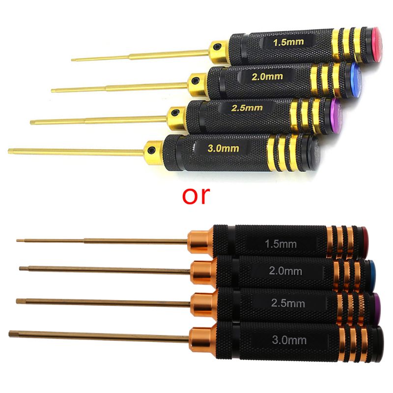 4 Pcs RC Tools Hex Screw Drivers Set Titanium Alloy DIY Hobby Repair Tools Kit for RC Helicopter