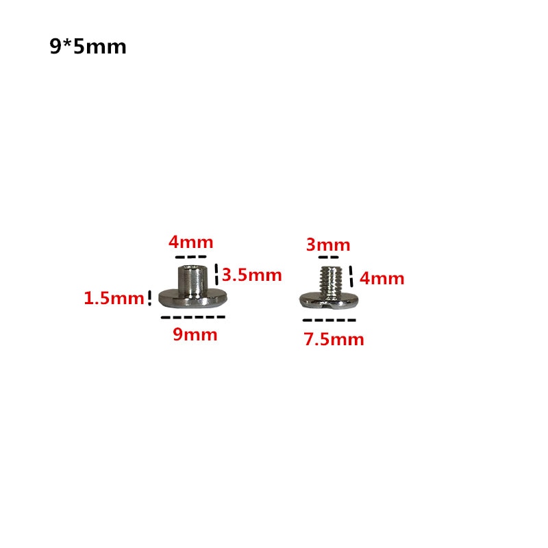 Xunzhe 20 st 5mm/6.5mm/8mm/10mm/15mm bagage läder metall hantverk solid skruv spiknit / remnitar / bokskruvar / klädnit