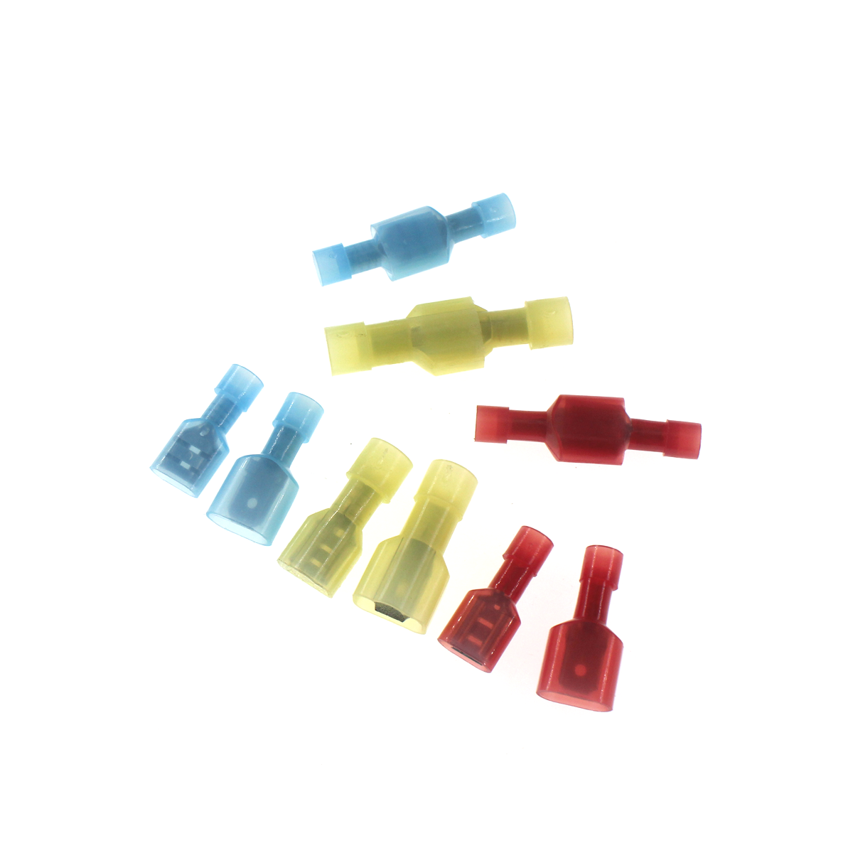 30 Paar 60 Stuks Spring Connector Terminal 6.3 Vrouwelijke Hoofd Paar Koppeling Fdfn Nylon Geïsoleerde Cord End Terminal Wire Adapter