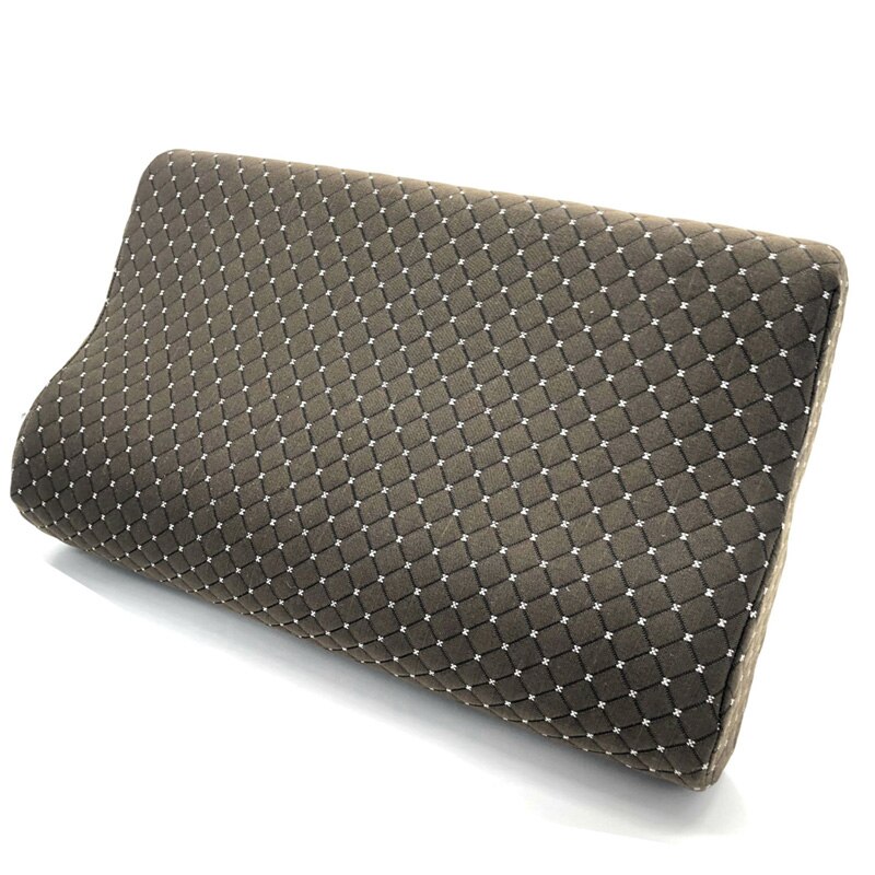 Almohada Ortopédica de Bambú para Dormir, Cojín Transversal de Espuma Viscoelástica, Cervical: Castaño