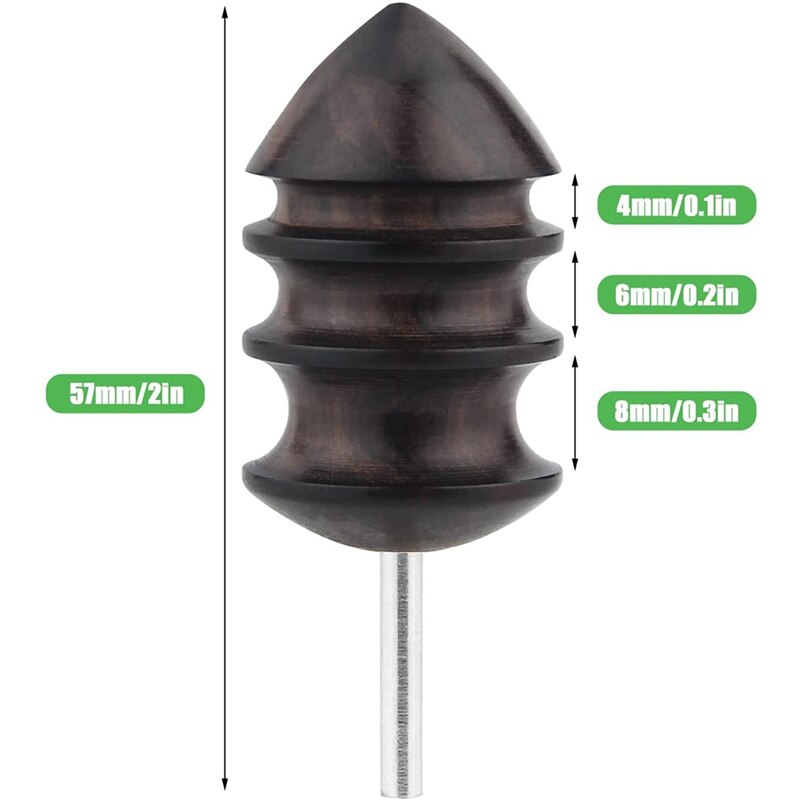 Leather Burnisher,Ebony Wood Leather Burnishing Bit Tool with 4486 Chuck Compatible for Rotary Dremel Tool to Burnishing