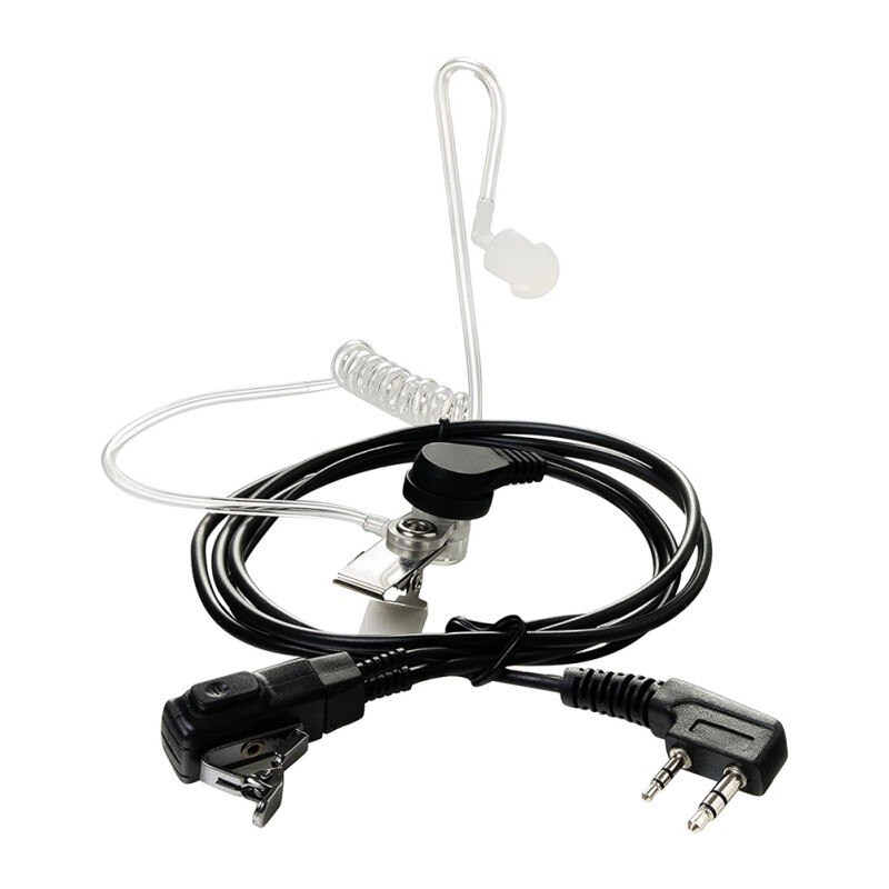 Radio Earpiece 2-Pin Covert Acoustic Tube Earpiece With A Mic PTT Walkie Talkie Headset For Baofeng Puxing Wouxun: Default Title