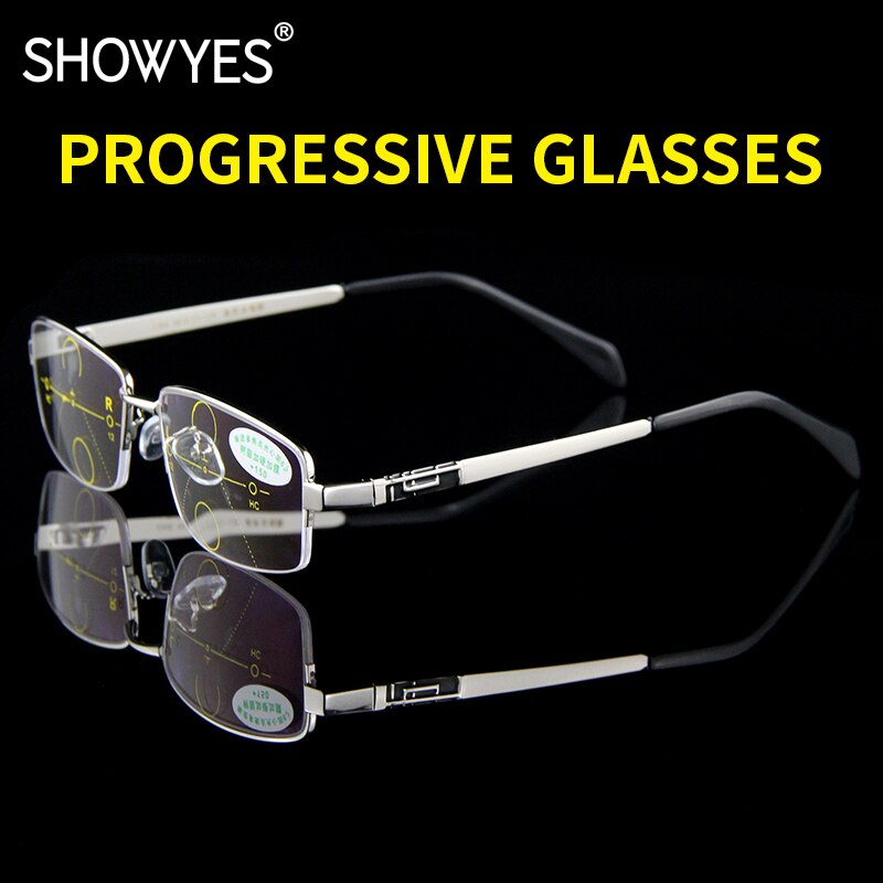 Multi-focal Progressive Reading Glasses Men Smart Zoom Asymptotically Presbyopia Hyperopia Male Bifocal Eyeglasses