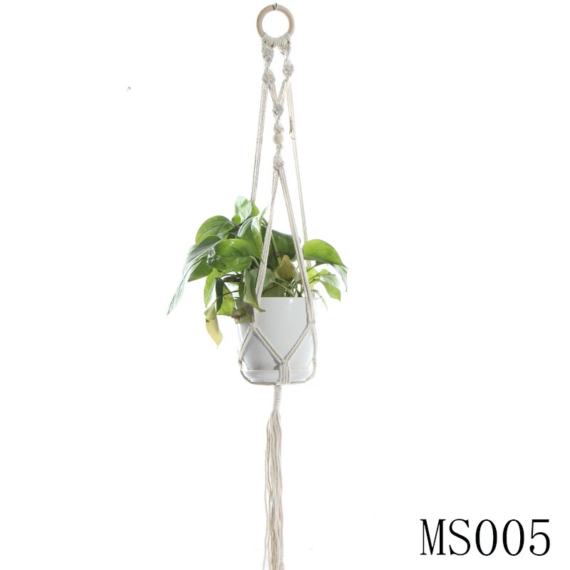 Macrame Plant Hanger Hanging Planter Wall Art Boho Home Decor 41 Inches Decorative Flower Pot Holder Boho Bohemian Home: MS005