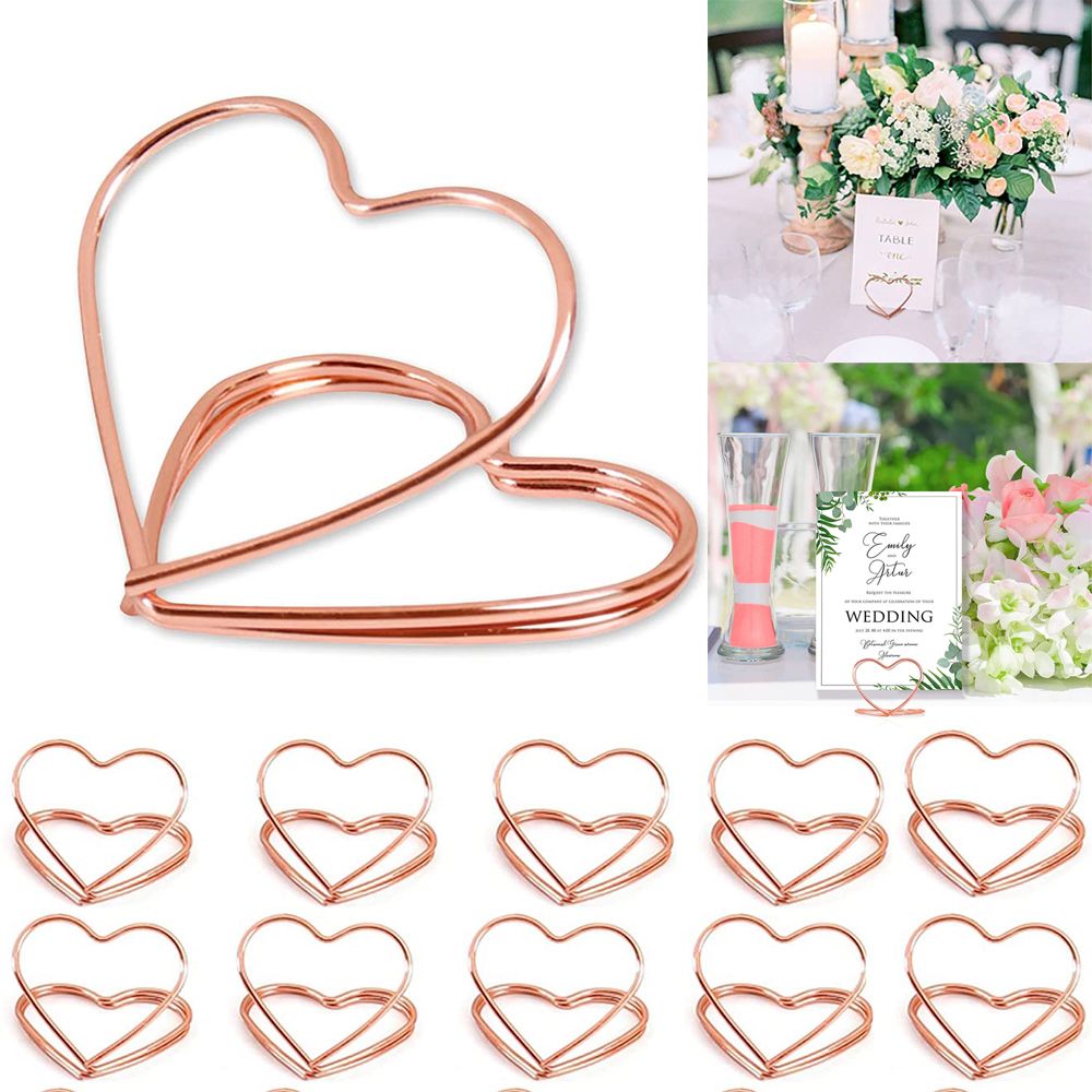 10pcs Number Holder Stands Name Seating Labels Placecard Clips Photo Picture Cards Display Stand for Wedding Anniversary Party