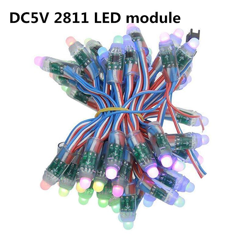 50 stücke 12mm WS2811 Volle Farbe LED Pixel Licht Modul DC 5V eingang IP68 wasserdichte RGB farbe 2811 IC Digital LED weihnachten Licht