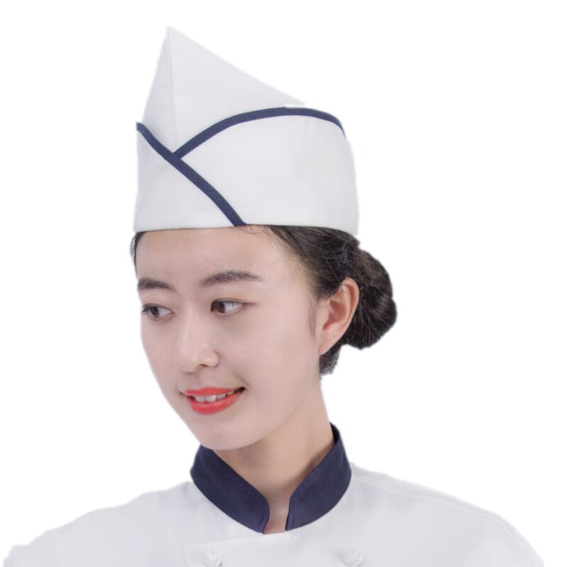 Casquette de chef japonais, chapeau de chef de bateau, restaurant sushi, blanc, gaze de cuisson, nourriture, chapeau de travail pour hommes et femmes, chapeau de cuisinier respirant: WHITE