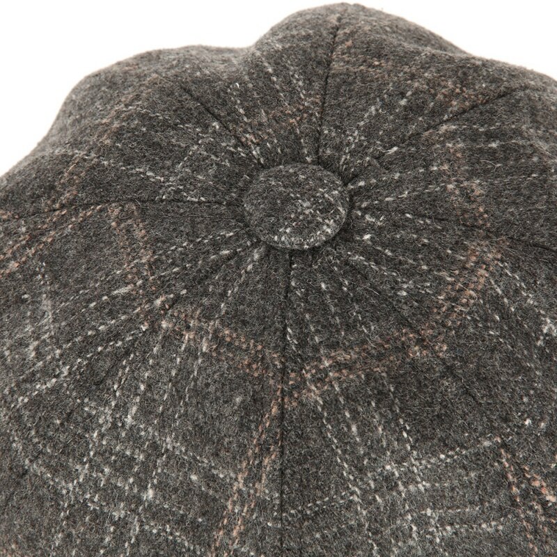 Rutig basker kvinnor utomhus sport springa mössa höst och vinter män stilig åttkantig mössa retro brittisk emalj målare hatt