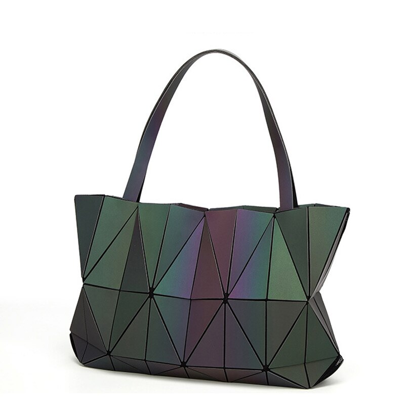 neue Bao Taschen Frauen Handtasche Geometrie Totes Pailletten Spiegel Saser Einfachen Klapp Schulter Taschen Leucht Tasche Bao Hologramm bolsa: Luminous