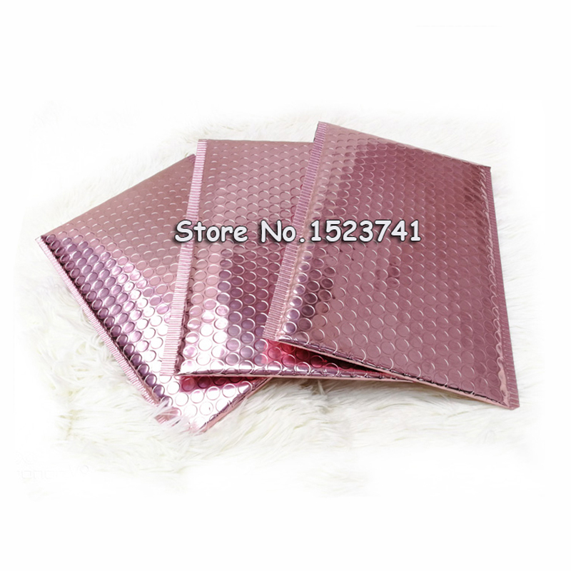 25 uds. Sobre de burbujas de oro rosa de 15x20 + 4 cm, sobre de burbujas de papel de oro rosa para embalaje de , bolsa de recuerdo de boda