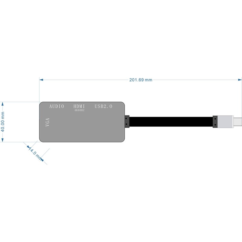 Usb c type c til hdmi vga 3.5mm o adapter 3 in 1 usb 3.1 usb-c konverter kabel til bærbar google
