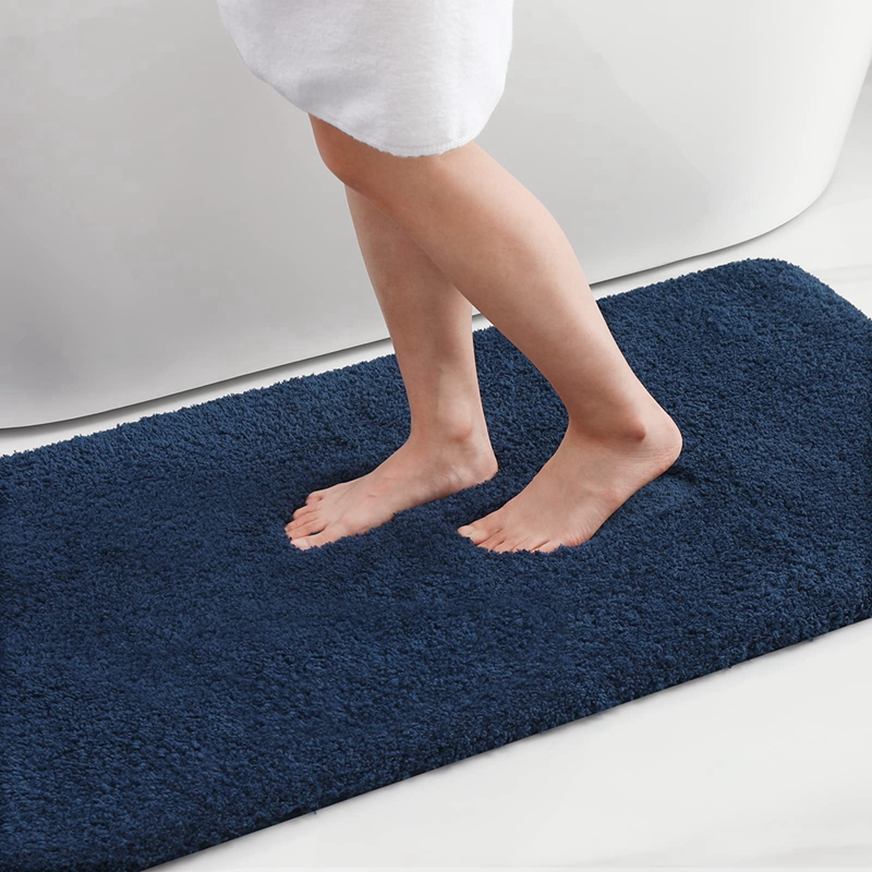 Olanly-alfombra de baño de lujo, alfombra de ducha absorbente, alfombra gruesa antideslizante para suelo de cocina, decoración suave y esponjosa para sala de estar, alfombra de felpa: 800mm x 800mm / Castaño