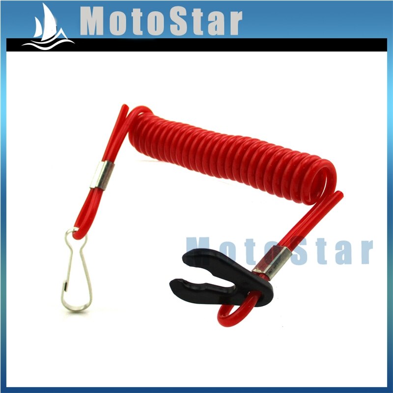Red Safety Tether Lanyard Cord For Stop Kill Switch Jet Ski Boat Yamaha