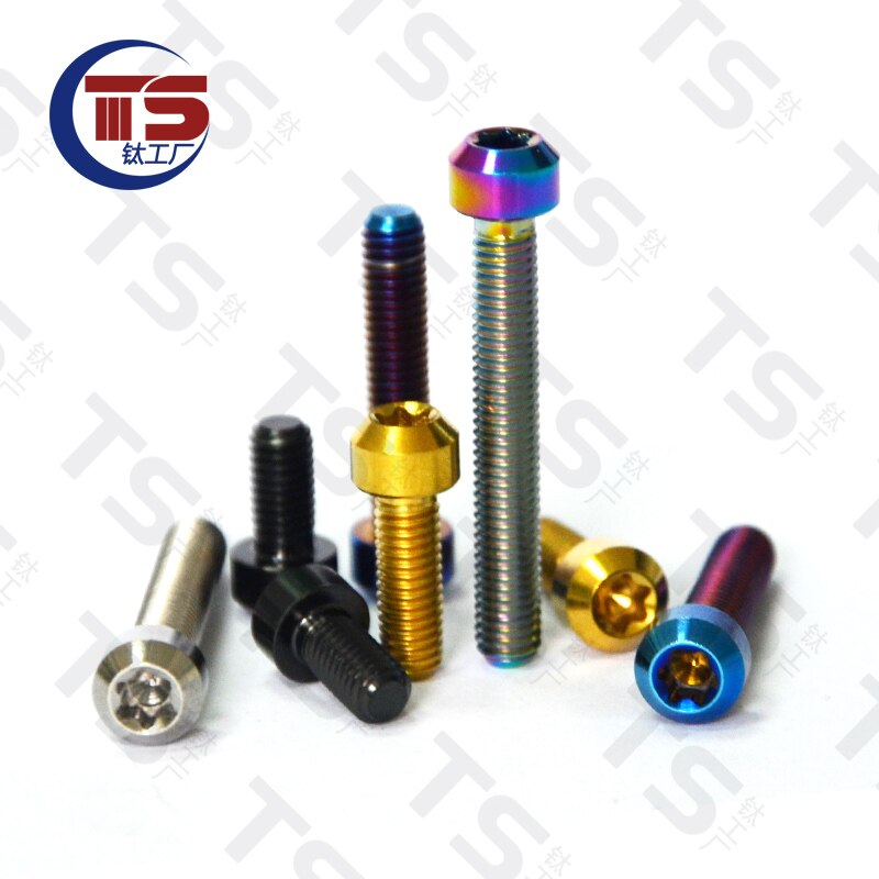 TS Titanium Alloy TORX Head Bolts Screw M5X65mm Allen Key Hex Screw for Bicycle Motorcycle Fastener（1pc）
