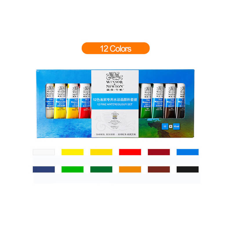 Winsor newton 12/18/24 farver malerspecifik akvarel maling sæt pigment acuarelas vandfarve maleri gouache kunstforsyninger: 12 farver
