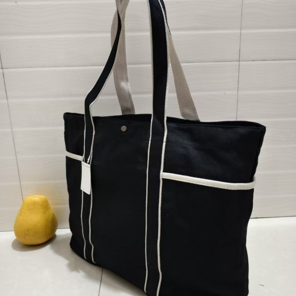 Dames Opbergtas, Handtas, Laptop, Reizen Canvas Schoudertas, Casual Tas, Canvas Boodschappenrugzak: Black