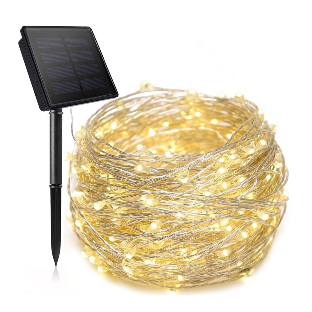 Solenergi led-lampe utendørs strenglys 7m/32m led eventyrlys julekranser solar hagefest vanntette led-lys: Varm hvit / 32m 300 ledet