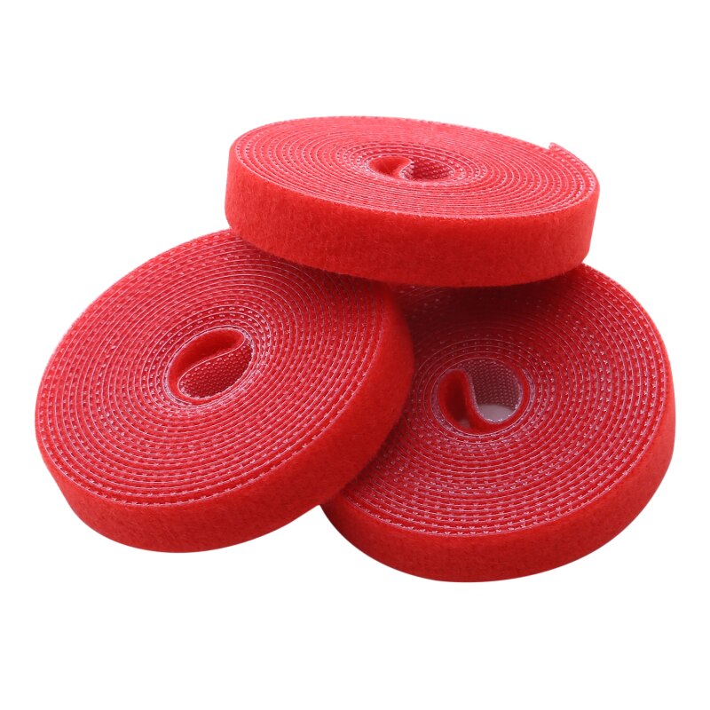 Plantebandage velcro-binde justerbar plantestøtte genanvendelig fastgørelsestape til hjemmehavetilbehør: Rød 3 stk