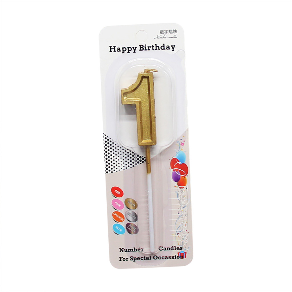 1pc paillettes or R 0-9 nombre bougies joyeux anniversaire gâteau Topper ornements Cupcake décoration cire artisanat fête d'anniversaire fournitures: A