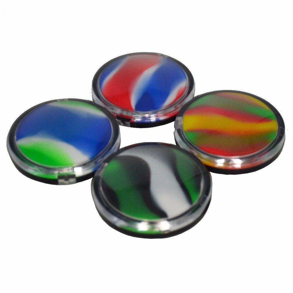 10pz 6ML Bho silicone liscio contenitore concentrato di olio antiaderente tamponare WaxJar con custodia in acrilico in portafoglio dimensioni tasca