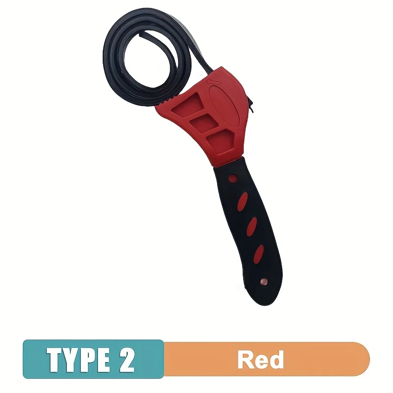 1 Uds. Llave de correa de 6 pulgadas, extractor de filtro de aceite, llave de correa, llave de cadena, abridor de correa, herramienta de desmontaje ajustable: Rojo