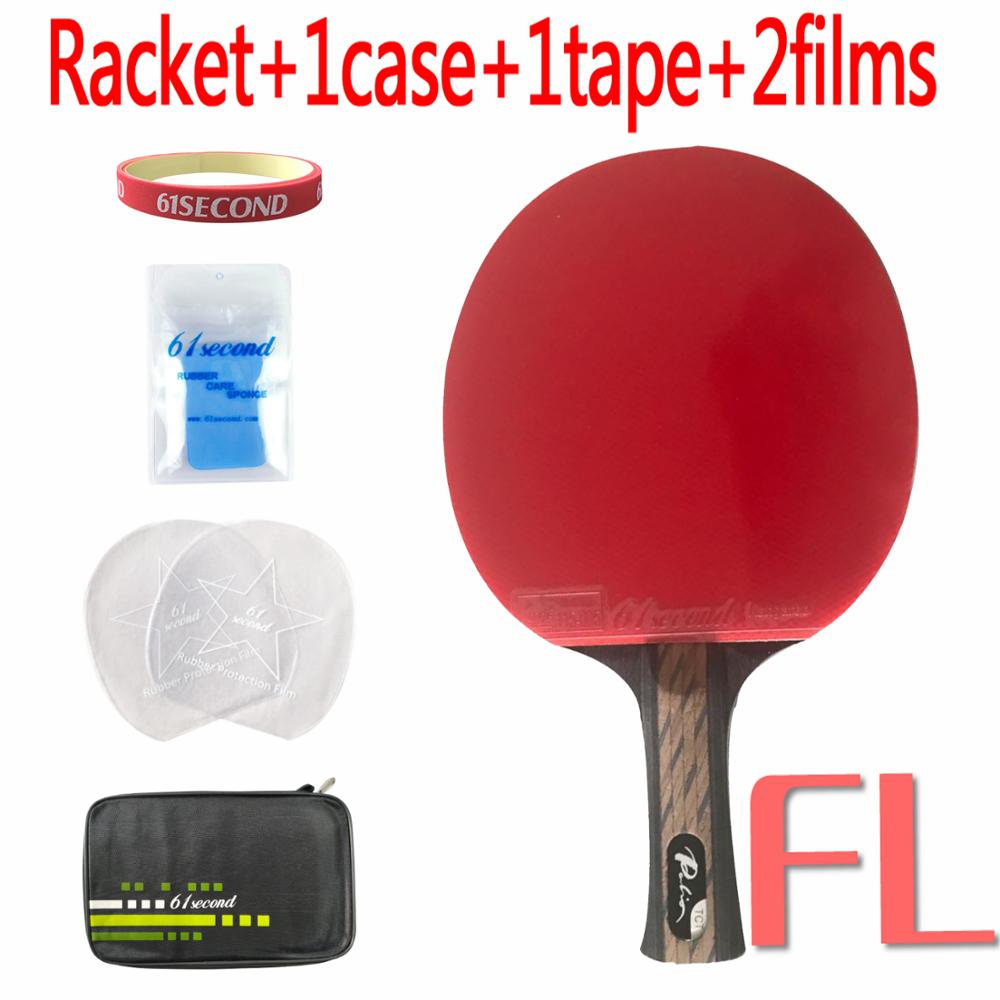 Pro Combo Racket Palio TCT blade met 2x 61 tweede kangoeroe rubber met spons: FL with FM case