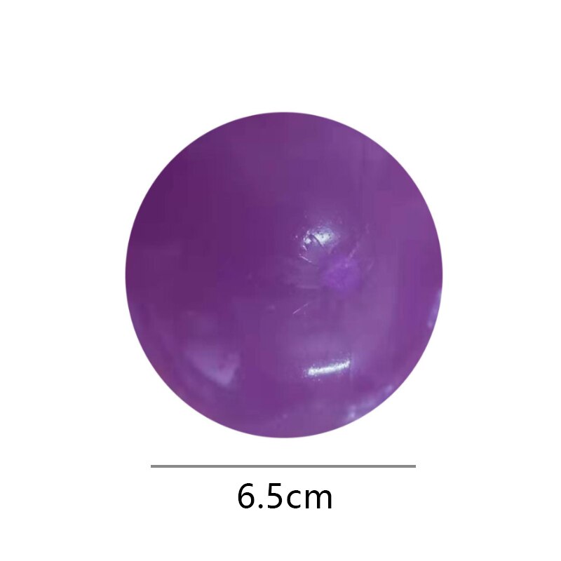65mm Anti Stress Sticky Ball Squishy Glowing Globbles Fidget Toys Ceiling Ball Pit Glow Sticky Wall Balls Sensory Toys for Kids: 1PC Purple 6.5cm