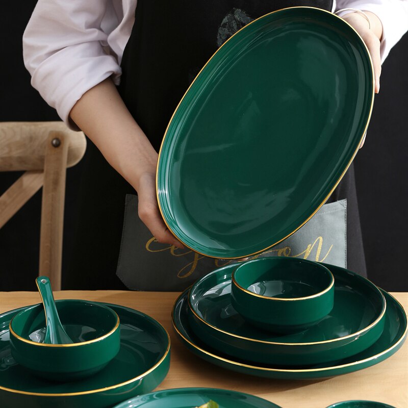 FANCITY Home plate, ceramic dish, plate, personality fish plate