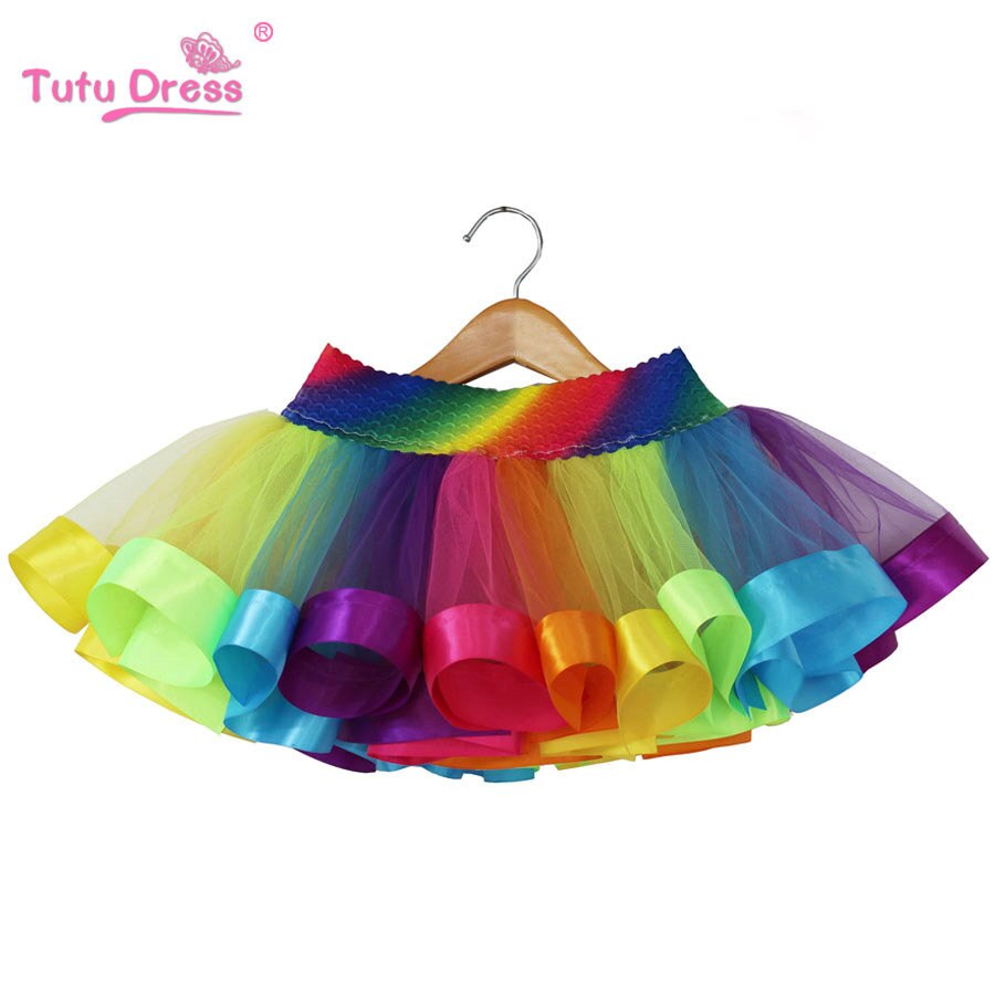 Mode Zoete Peuter Kids Baby Meisjes Kleding Tutu Rok Outfits 2 Y 12 Leuke Kinderen Tule Rok + Hoofdband regenboog Rok
