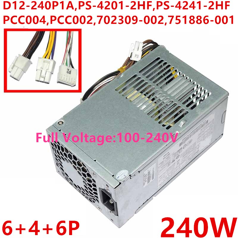 Original PSU para HP ProDesk 600 800 G1 6Pin 240W fuente de alimentación D12-240P1A D12-240P2A PS-4201-2HF PS-4241-2HF PCC004 PCC002