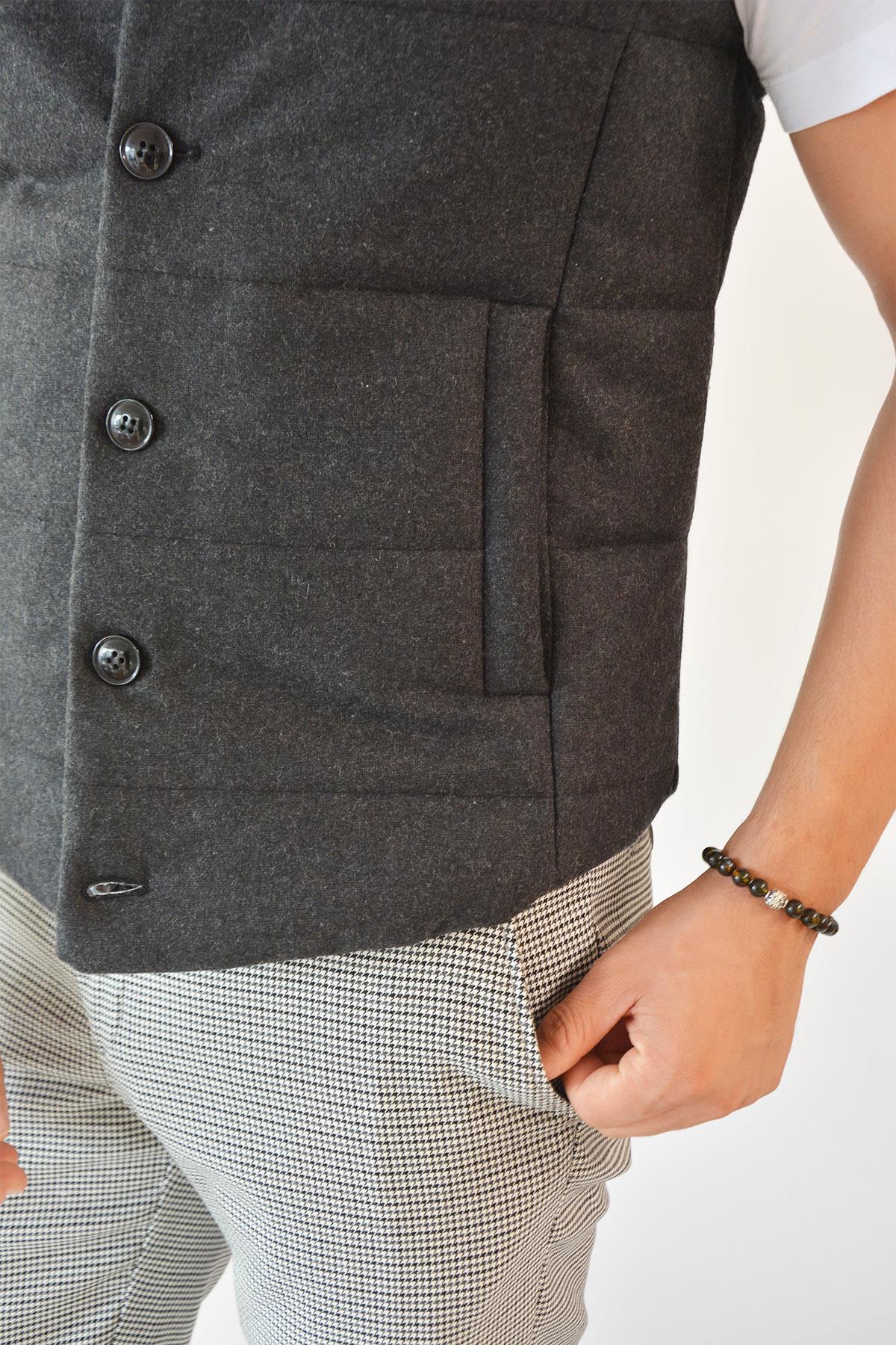 Inflatable Wool Smoked Male Vest