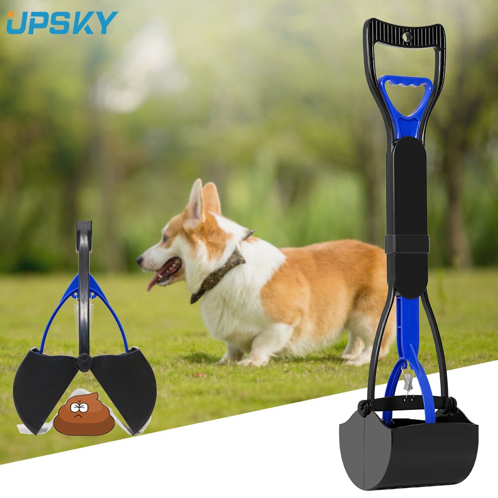 60cm Long Handle Pet Pooper Scooper Jaw Poop Scoop Shovel Clean Pick Up Animal Waste Portable Dog Cat Outdoor Cleaning Tool