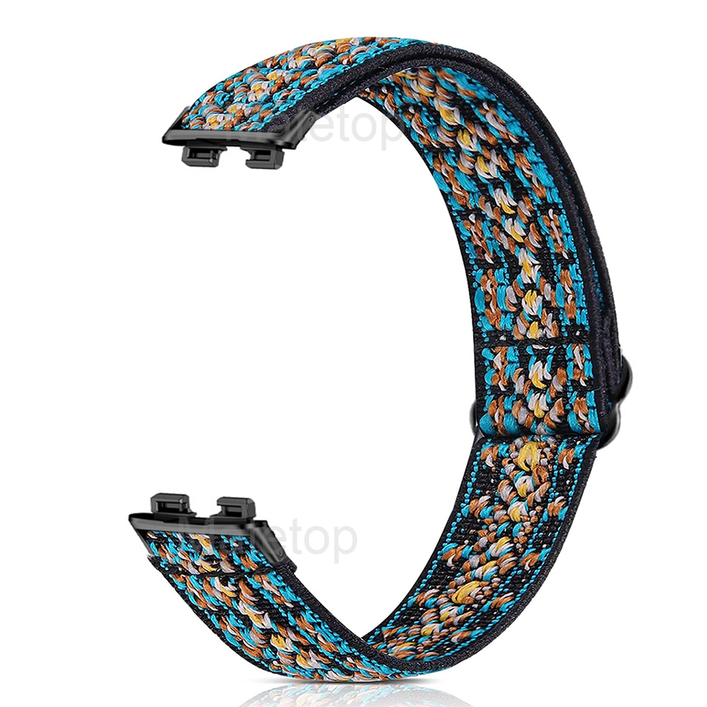 Bracelet élastique en Nylon pour Huawei Band 10 9 8 sport femmes hommes montre Bracelet boucle pour Huawei Band 8 9 10 remplacement: Black Yellow / 12mm