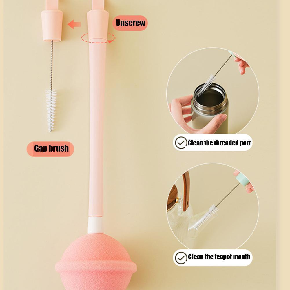 3 In1 Baby Fles Borstel Multifunctionele Lange Handvat Lange Borstel Schrobben Rotary Fles Handvat Baby Melk Cleaner U3G0