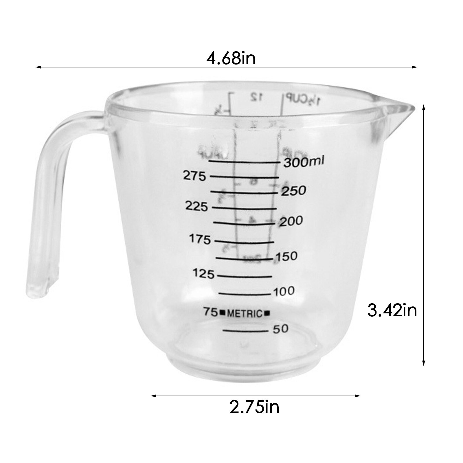 Tasse à mesurer en plastique Borosilicate de 300ML, verre gradué avec poignée, résistant à la chaleur, outils de mesure du vin, du lait
