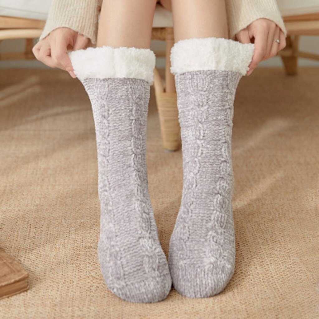 Women Winter Sweet and lovely, warm and comfortable Cotton Socks Solid Thicker Anti-slip Floor Socks Carpet Socks: LG