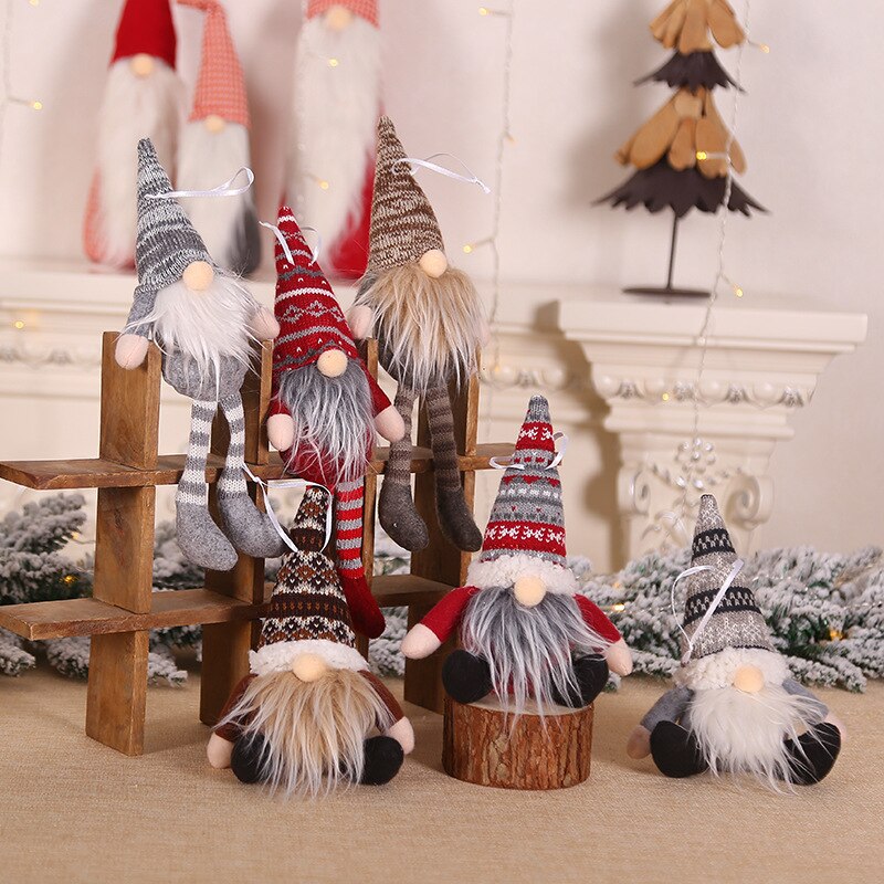 Joyeux noël ange poupée père noël Elk en peluche poupée jouets pour la maison ornements arbre suspendus fête décoration enfants nouvel an