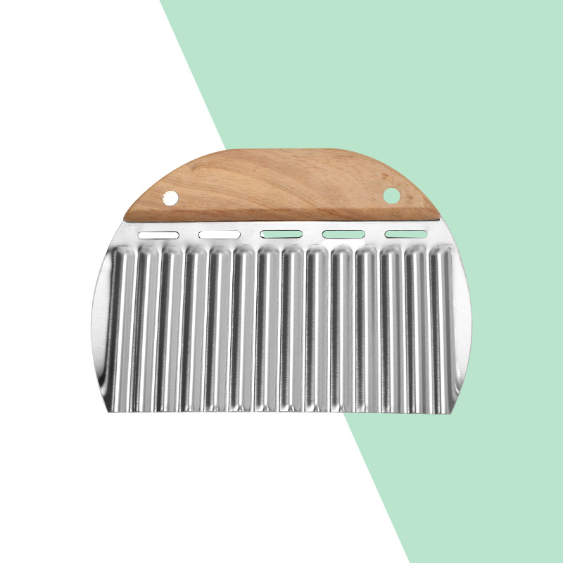 Coupe-pâtisserie en acier inoxydable, grattoir à farine, échelle de hachoir, coupe-pâte à Pizza, couteau ondulé, trancheur de frites: kaki foncé