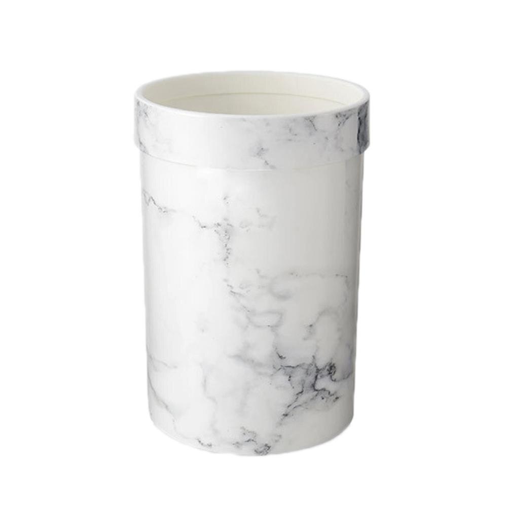 Plastic Prullenbak Marmer Patroon Kantoor Badkamer Keuken Prullenbak Woonkamer Slaapkamer Afvalbak Zonder Deksel Europese Stijl marmer mandjes: WHITE / 7L