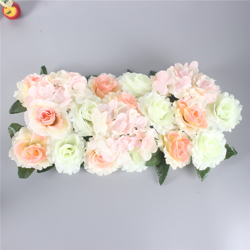 1 sæt kunstig blomst række gør det selv silke blomst bryllup bue vej bly alle forskellige typer dekoration til hjemmet hotel fest indretning diy: F