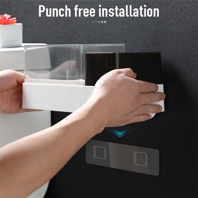 Roll Paper Tube Household Paper Towel Holder Toilet Paper Holder Bathroom Tissue Box Punch-free Waterproof Toilet Paper Rack XNC