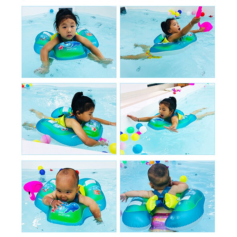 Nouveaux enfants bébé natation anneau flotteur formateur aide à la sécurité piscine accessoires eau jouet directe