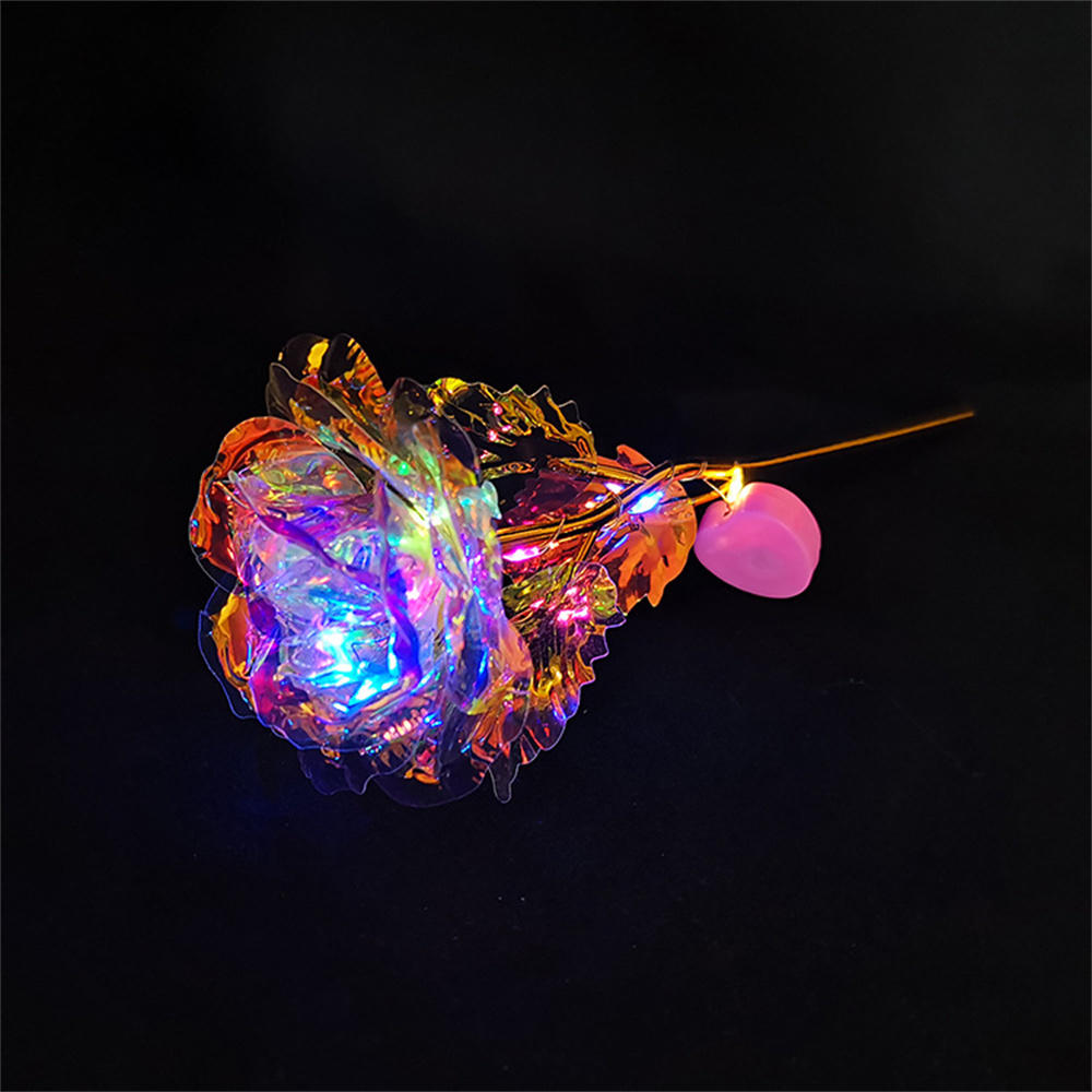 1Pc Valentine's Day 24K Aluminum Foil Rose Gold Rose Lasting Eternal Love Wedding Decoration Lover Lighting Rose: Dark Khaki