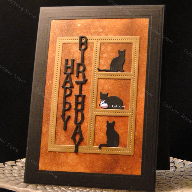 6 Stks/partij Kat Dier Metalen Stansmessen Stencils Voor Diy Scrapbooking Papier Kaart Decoratieve Craft Embossing Die Cuts