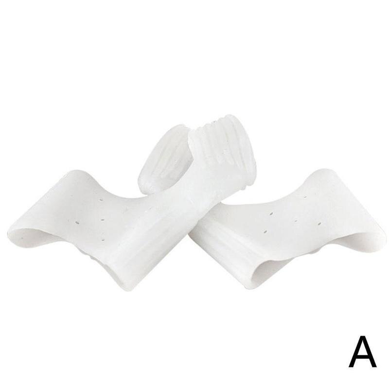 1 Paar Siliconen Teen Separator Corrector Duim Voeten Bunion Hallux Zachte Richter Teen Protector Valgus Stijltang Care Q8Q1: WHITE