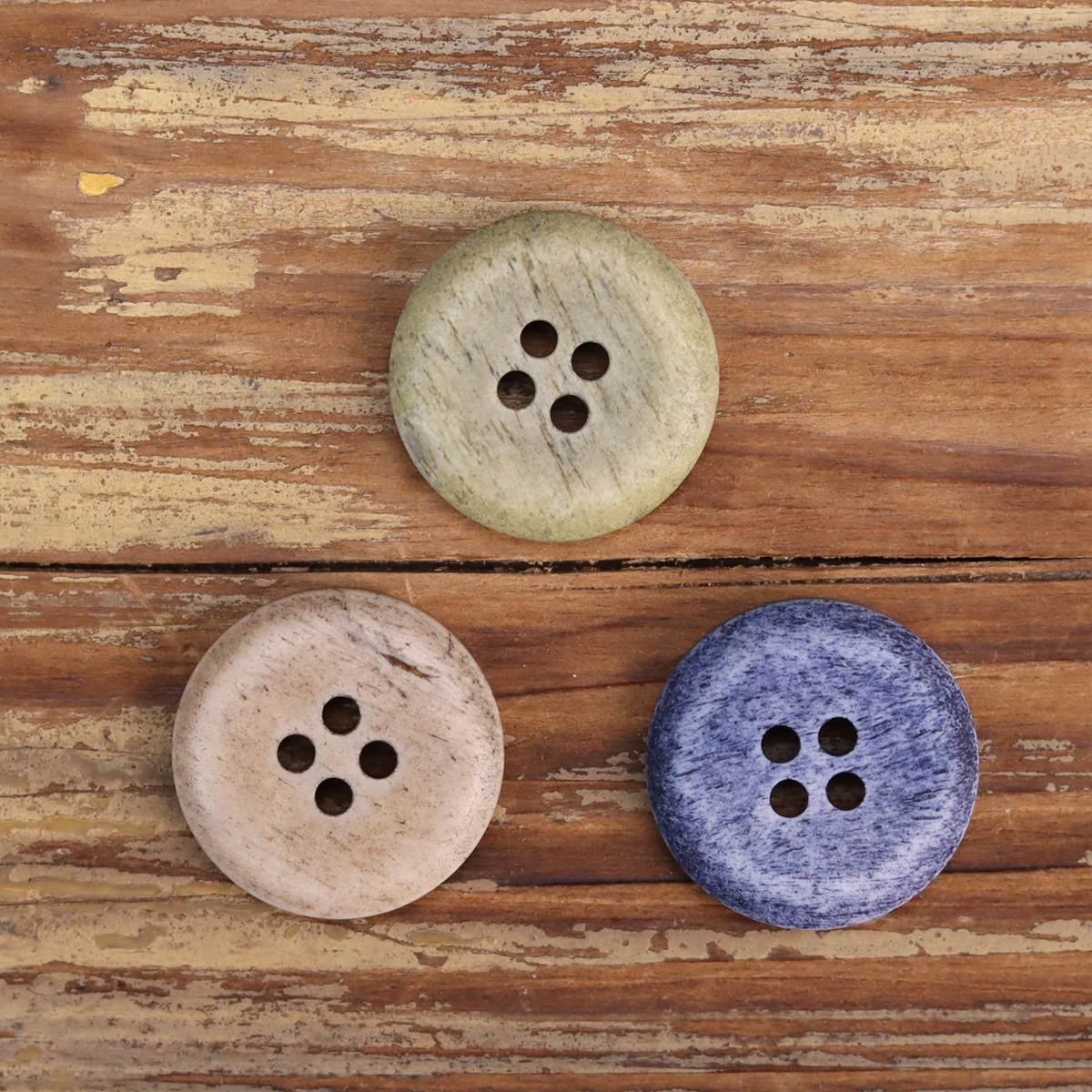 6pcs Vintage Genuine Bone Buttons For Clothing Sewing Accessories 4 Hole Made Old MUKU Old Horn Knitting Supplies